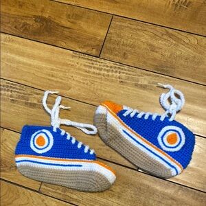 Handmade edmonton oilers Crochet Sneaker slippers